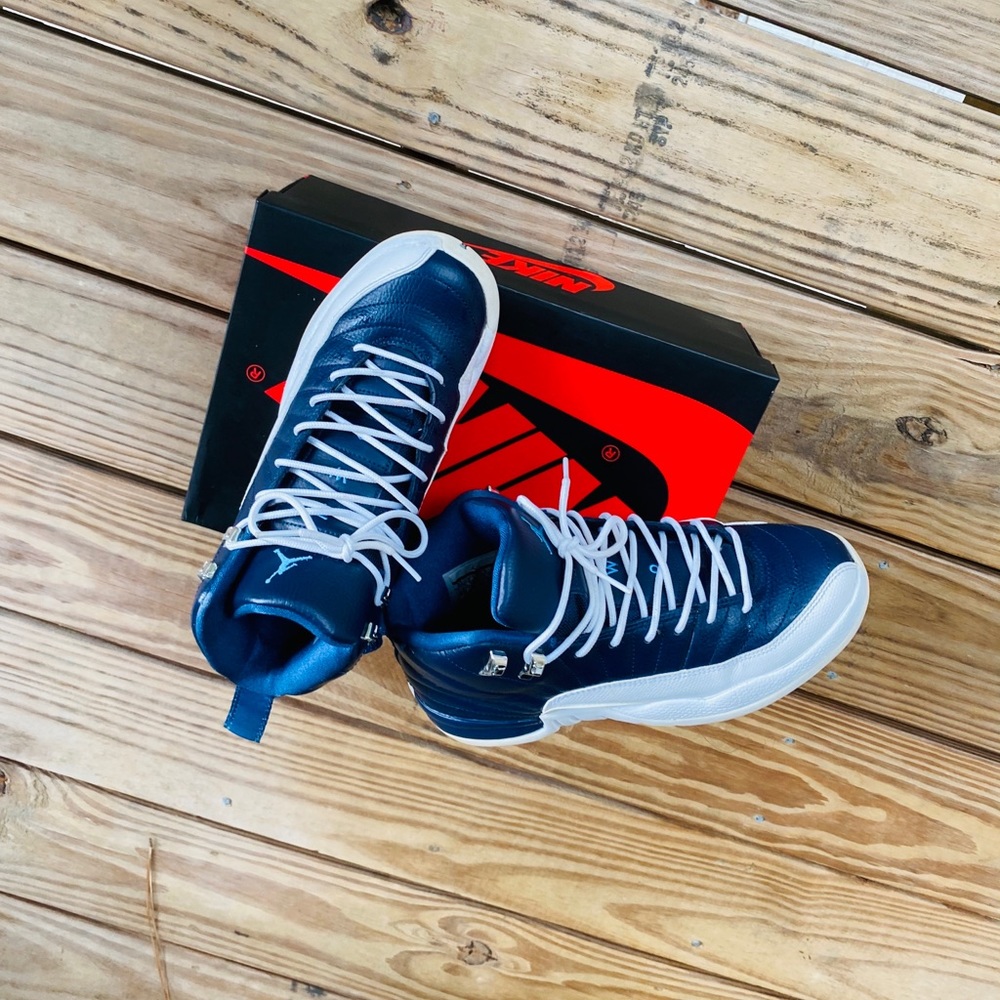 Jordan 12s Obsidian White French Blue OG